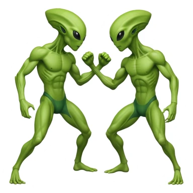 
two alien sparring
 sticker