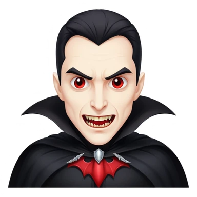 Dracula vampire with cape and fangs sticker