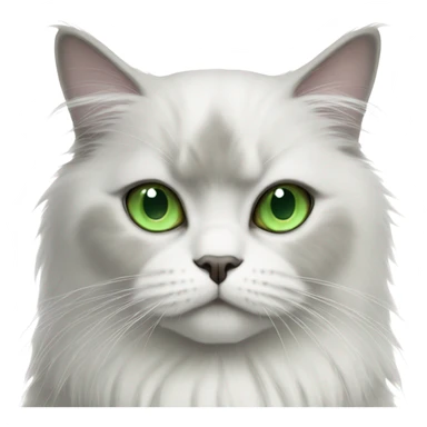 White and gray Persian cat with green eyes sticker