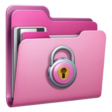 mix light pink dark pink and white girly lock with a folder behind it sticker