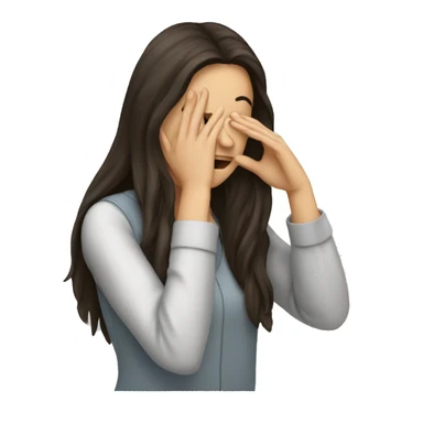 Long haired brunette doing facepalm sticker