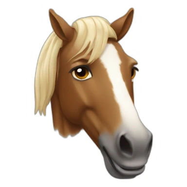 Emoji qui pense à un cheval sticker