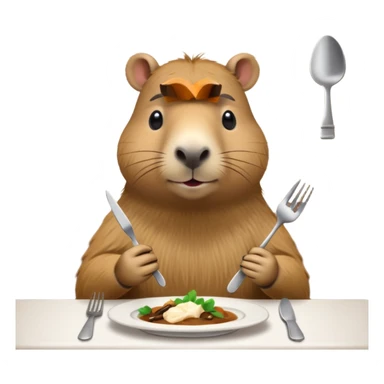 capibara  at a restaurant table sticker