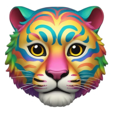 rainbow tiger Japanese mask sticker