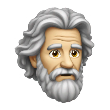 An old man with long hair and bushy beard as poet sticker