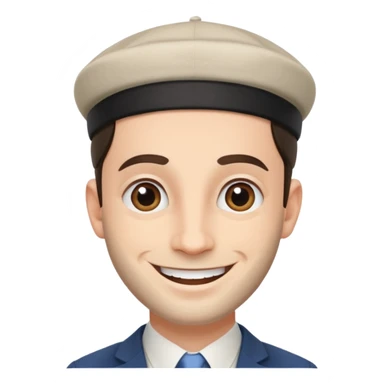 jewish man's face, wearing a kippah and payot sticker