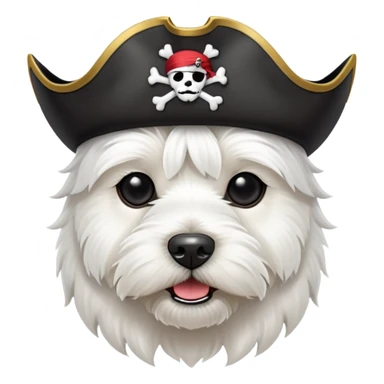 West Highland White Terrier dog as a pirate  sticker