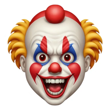 clown face screaming in fear emoji sticker