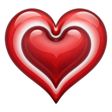 frosted glass heart filled with swirling blood liquid, shiny sticker