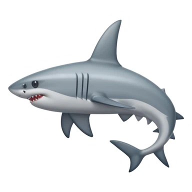 side view of shark body with a cat face sticker