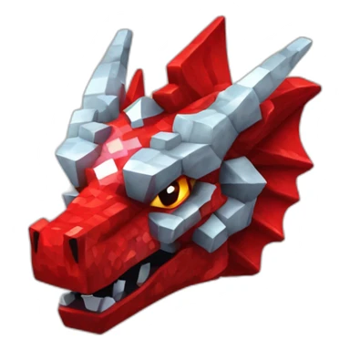 Minecraft Glitter red Dragon Head With Diamond Horn sticker