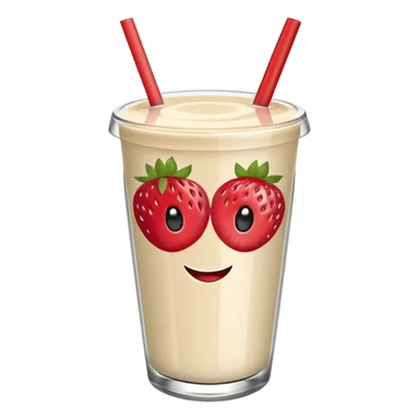 un vaso de batido animado, de caricatura, con tapa y pitillo, que tenga brazos y piernas, cara tierna y que inspire confianza y amabilidad sticker