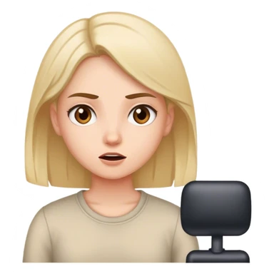 Girl speaking in her room for acting class she’s practicing with attitude  sticker