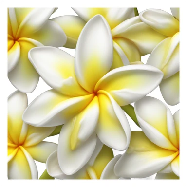White and yellow frangipani flower sticker