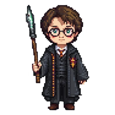 Harry Potter holding a wand sticker