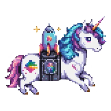 rocketship unicorn sticker