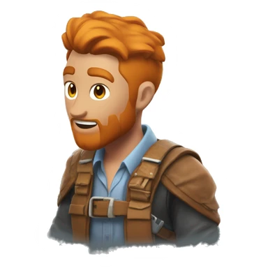 un homme roux qui joue a fortnit sticker