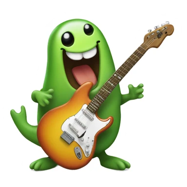 Happy slimy slug playing electric guitar sticker