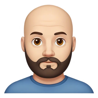 bald heavyset white man with dark brown beard intimate sfw sticker