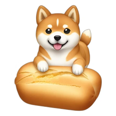 shiba-dog in a bread sticker