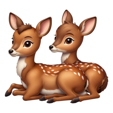 two Bambi deer are lying down sticker