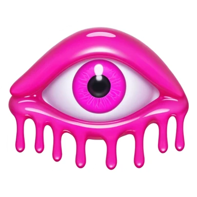 gummy pink neon melted eye sticker