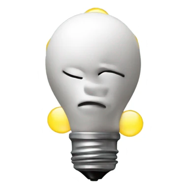 Create an emoji of a person deep in thought, with a pondering expression, as if working on an idea. Small light bulbs float around the head, symbolizing brainstorming and the emergence of creative thoughts. sticker