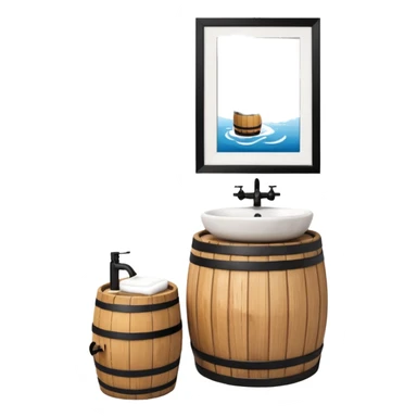 sink on a barrel bathroom sticker