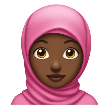 Medium black girl with a pink hijab and long eyelashes sticker