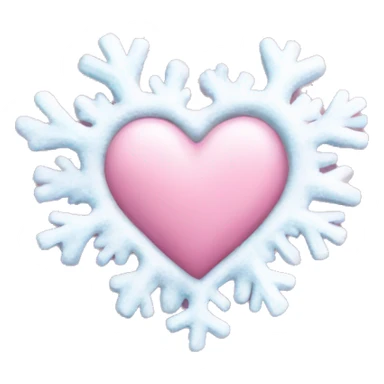 Frozen pink pale heart with snow sticker
