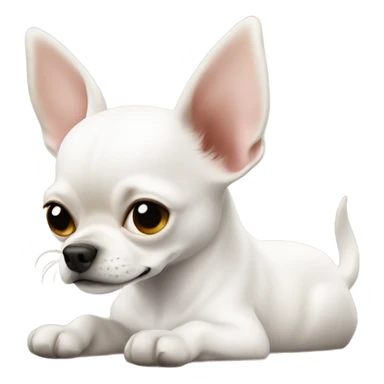 Yo abrazando mi perro chihuahua blanco sticker
