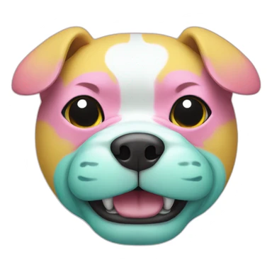 teal pink and yellow fu dog  sticker