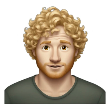 Blonde man with curly hair looks like Ed Sheeran sticker