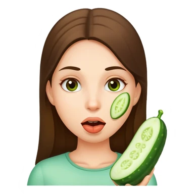 girl with cucumber in mouth sticker