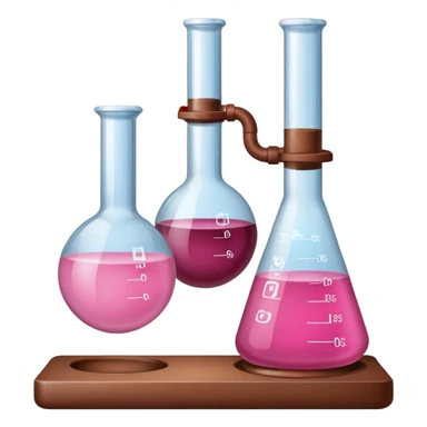 pink and brown chemistry lab equipment sticker