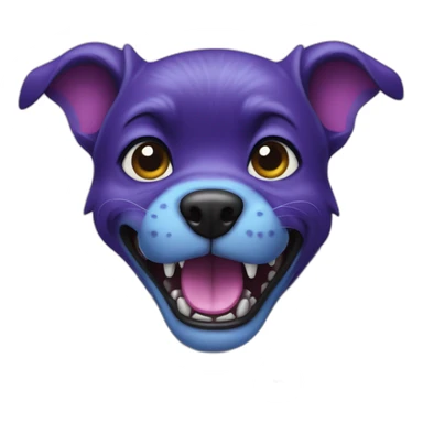 Blue and purple dog snarling sticker