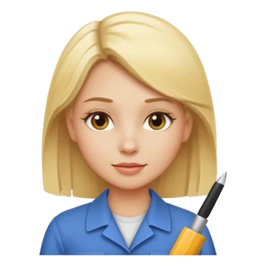Blonde girl at work sticker