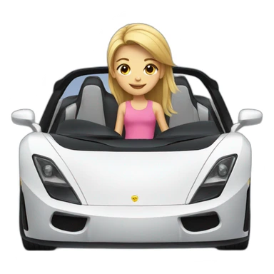 girl in a sports car sticker