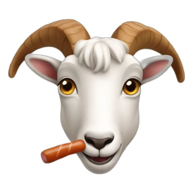 goat eating sausage sticker