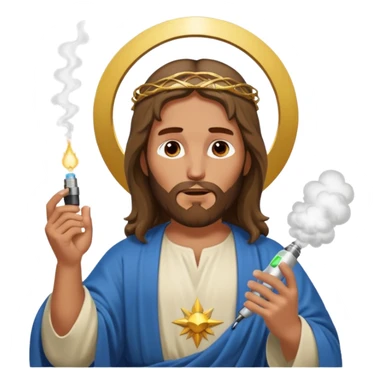 jesus hitting a vape sticker