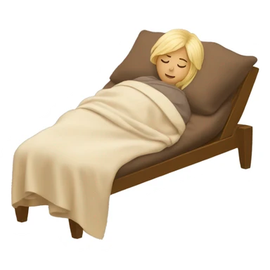 Blonde woman sleeping from her side with a brown cozy blancket sticker