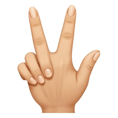 Hand with thumb and index finger and middle finger up and ring finger and pinky down sticker