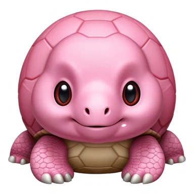 light pink turtle with a much bigger head in chibi style, red shell, cute, adorable, looks like a stuffed animal with no details in skin sticker