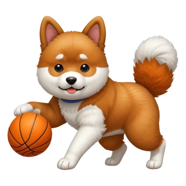 Akita dog basketball sticker