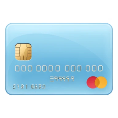 Pastel blue credit card sticker
