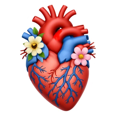 Anatomical hart with flowers sticker