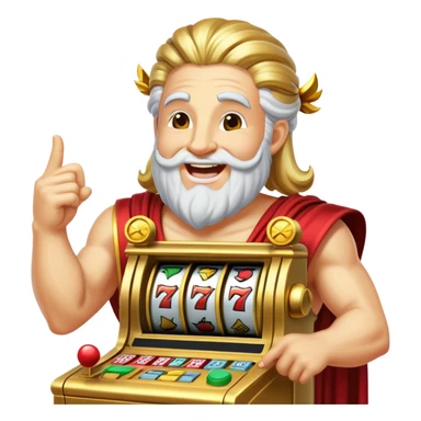 God zeus with casino slot machine, laughing  sticker