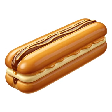 3d realistic éclair with topping of butterscotch  sticker