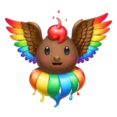 Rainbow Poop with wings sticker