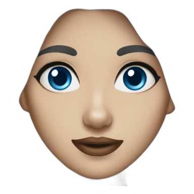 White women black hair with a pomsky blue eyes sticker